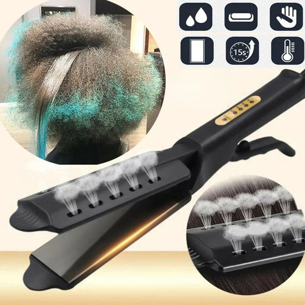 Professional Hair Straightener Negative Ion Flat Iron Heating Comb Temperature Control Hot Comb Hair Straightening Styling Tools 4000mah wireless professional hair straightener curler brush negative straightening ion curling comb tools fast heating sty d6o3