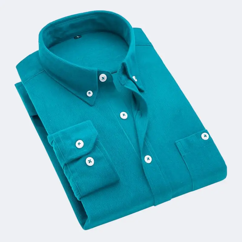 Spring and Autumn New Men's Long-sleeved Shirt Corduroy Fabric Shirts Single-breasted Button-down Collar Camisa Men Chemise 5XL dress shirts men casual shirts