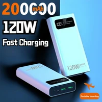 New 120W Super Fast Charging Power Bank With LED Digital Display 200000mAh Large Capacity External Battery Portable For phones 1