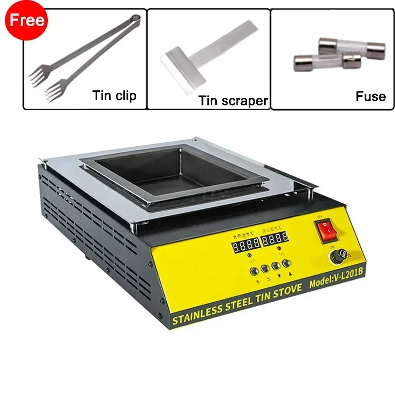 110V/220V Tin Melting Pot Solder Tin Pot Tin Melting Furnace Thermoregulation Soldering Desoldering Bath 30~400 Degree Ajustable 4