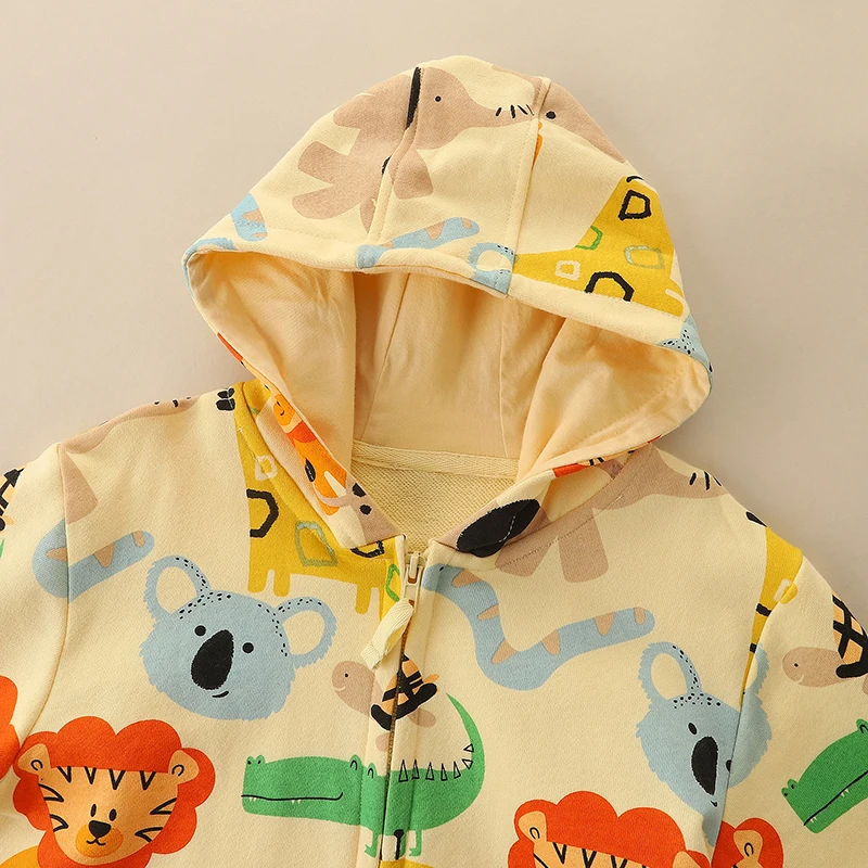 Baby Boys Clothes Lion Coat Zipper Hoodies Cartoon Animals Sweatshirt Jacket Spring for Kids Clothes Children's Clothing