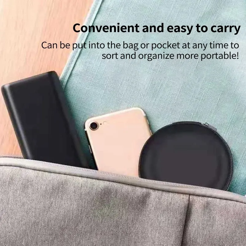 Compact Shockproof Headphone Carrying Case - Mini Travel Storage Bag