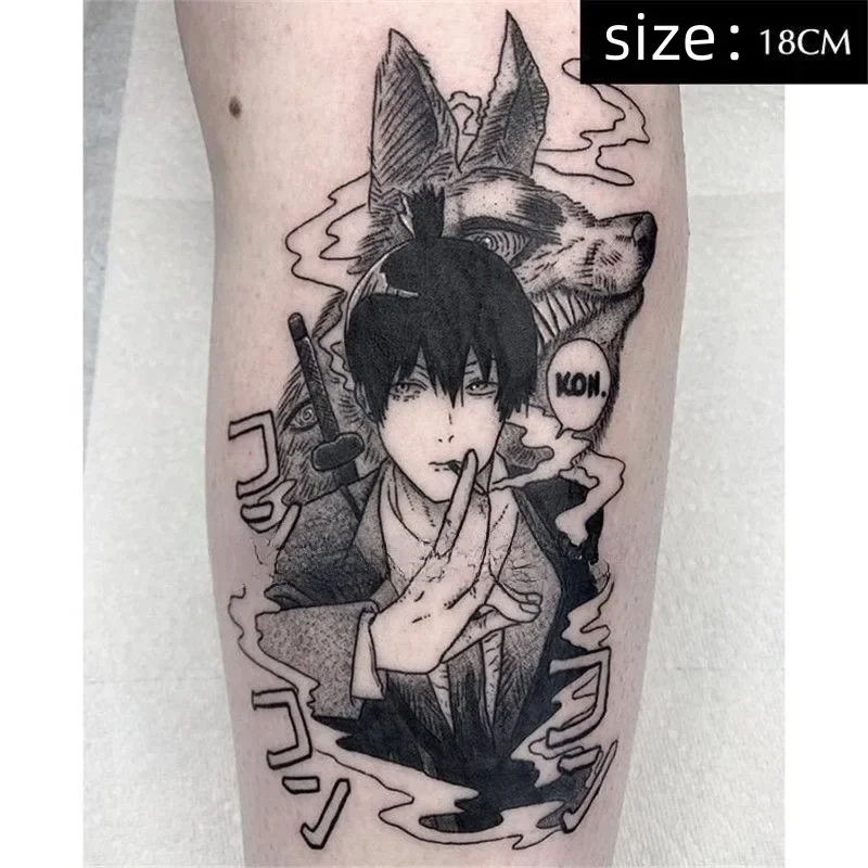 Luna Store Anime Chainsaw Man Temporary Tattoos Cartoon Hayakawa Aki Transfer Tattoo Body Art Waterproof Fake Tatoo Stickers