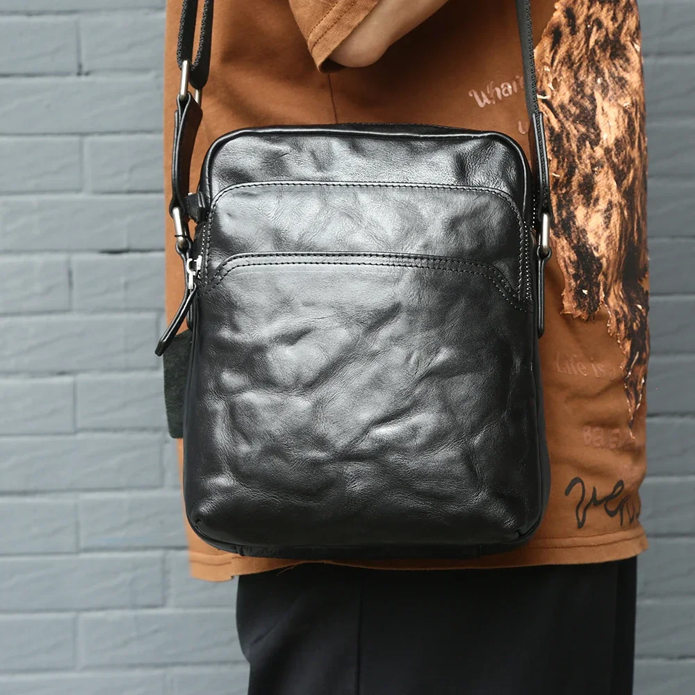 

Casual Handbag Luxury Vintage Man Bags Cow Leather Shoulder Bag For Men Business Messenger Crossbody Bag Male Fashion