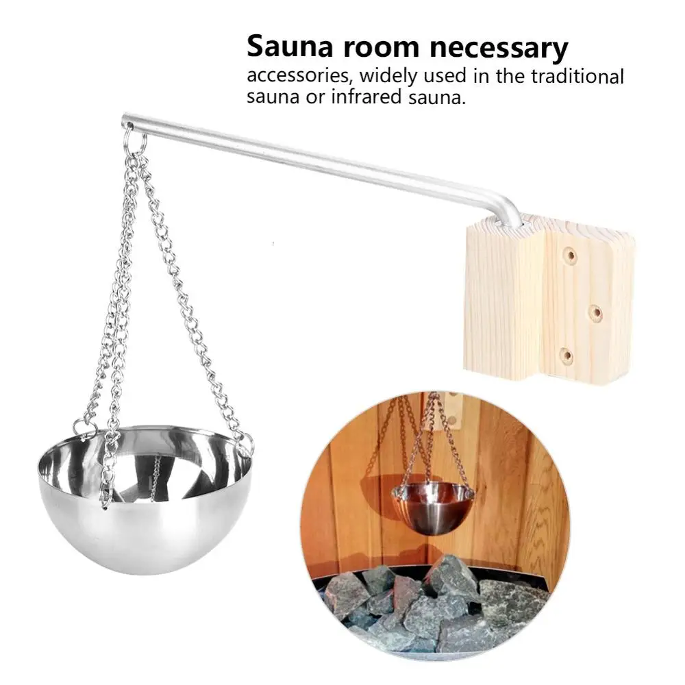 Stainless Steel Sauna Bowl Aroma Bowl Cup Essential Oil Bowl Sauna Room Accessories Aromatherapy Essential Oil Bowl Steam Room 3