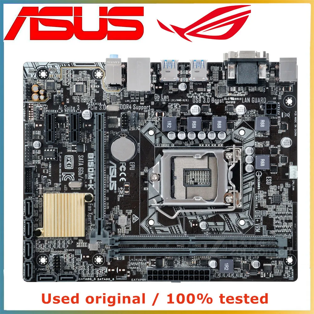 

Для ASUS B150M-K материнская плата LGA 1151 DDR4 32G для Intel B150 десктопная материнская плата SATA III PCI-E 3,0 X16