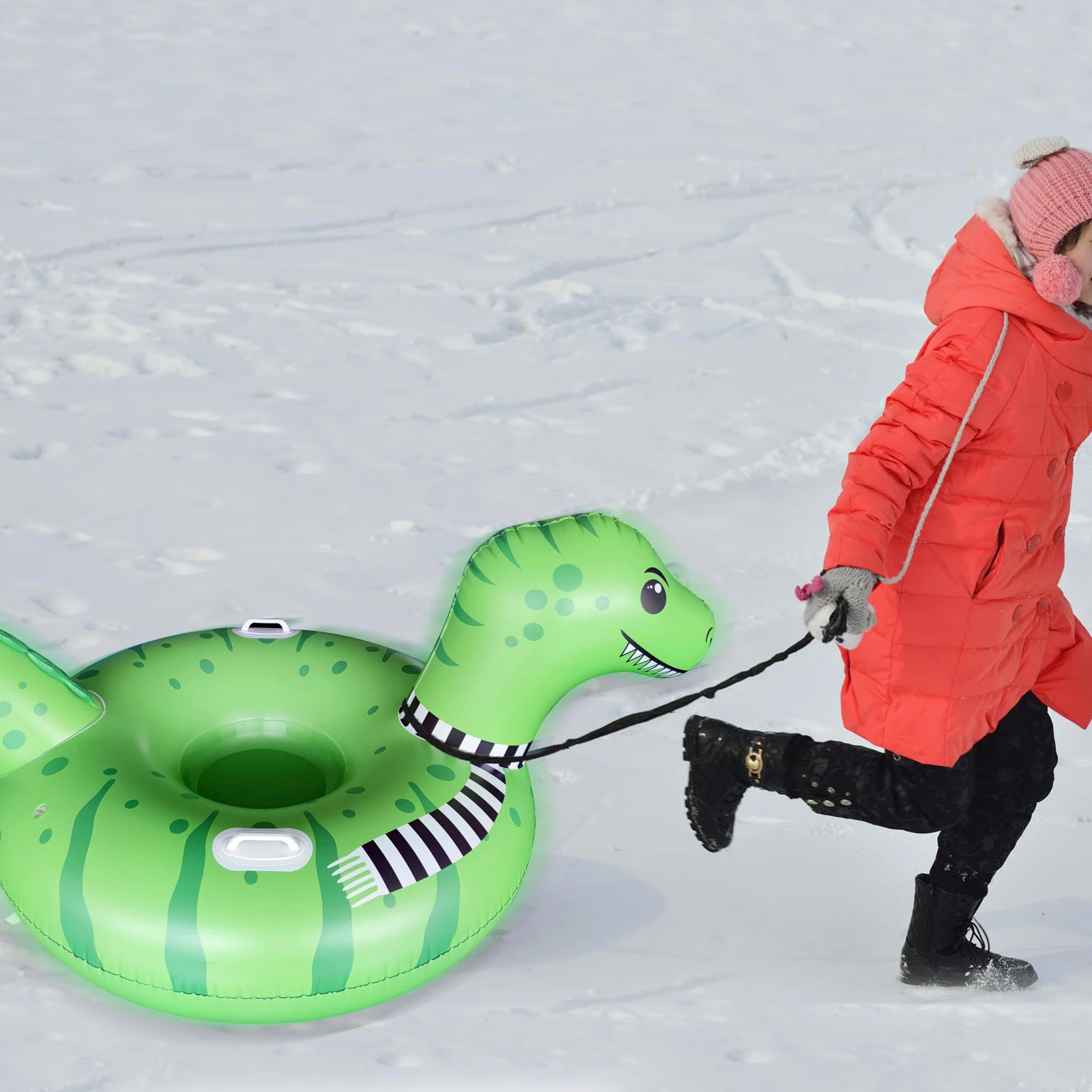 Thicken Snow Tube Inflatable Snow Sleds with Handles Winter Toys Tubing for Kids Adults