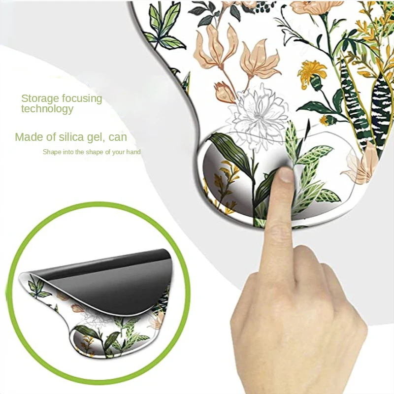Ergonomic Gaming Mouse Pad with Wrist Rest Silicone Non-slip Deskpad Wrist Support Under Hand Office Computer Mousepad Desk Mat
