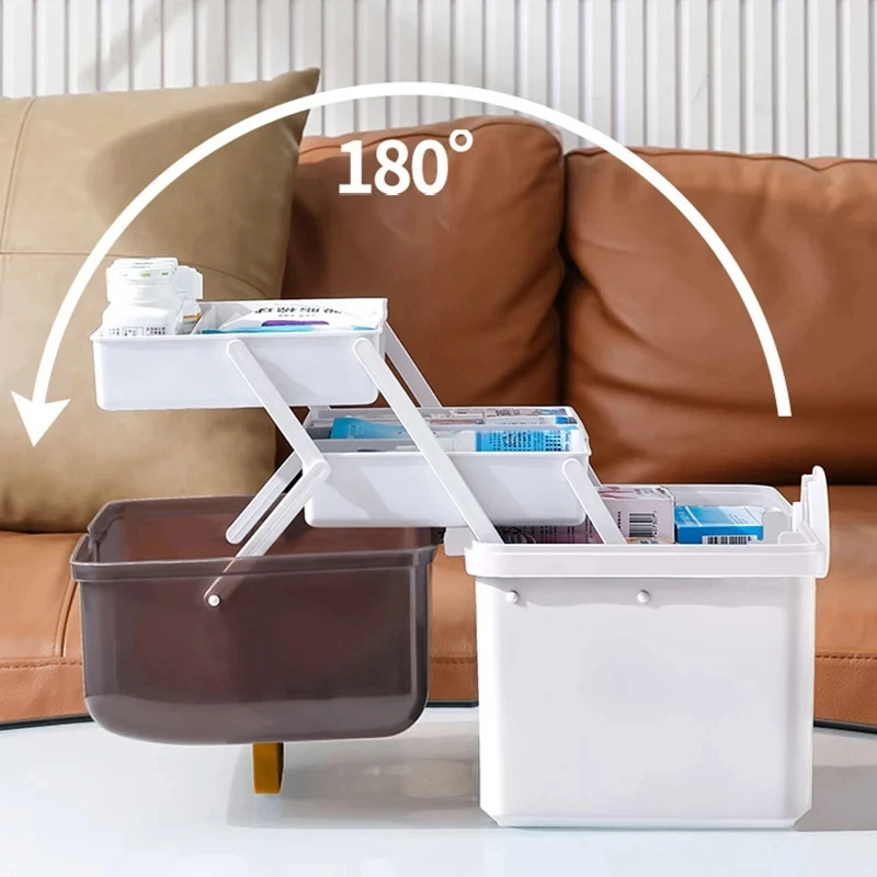 3 Layers Large Capacity Family Medicine Organizer First Aid Kit Portable Pill's Storage Boxes Emergency Pharmacy Super Container