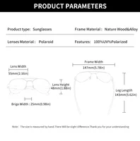 GCV 2022, новые деревянные солнцезащитные очки-пилоты ручной работы, поляризационные мужские очки, UV400, защитные зеркальные очки, ореховые деревянные Óculos G369 — изображение 5
