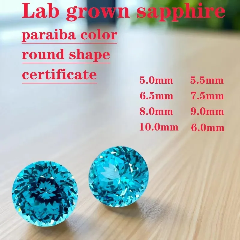 Par-Rundform Paraiba Labor-Saphir VVS1 Zertifikat Natürliche Farbe Die Reize der Schmuckherstellung Fabrik Großhandel Preis