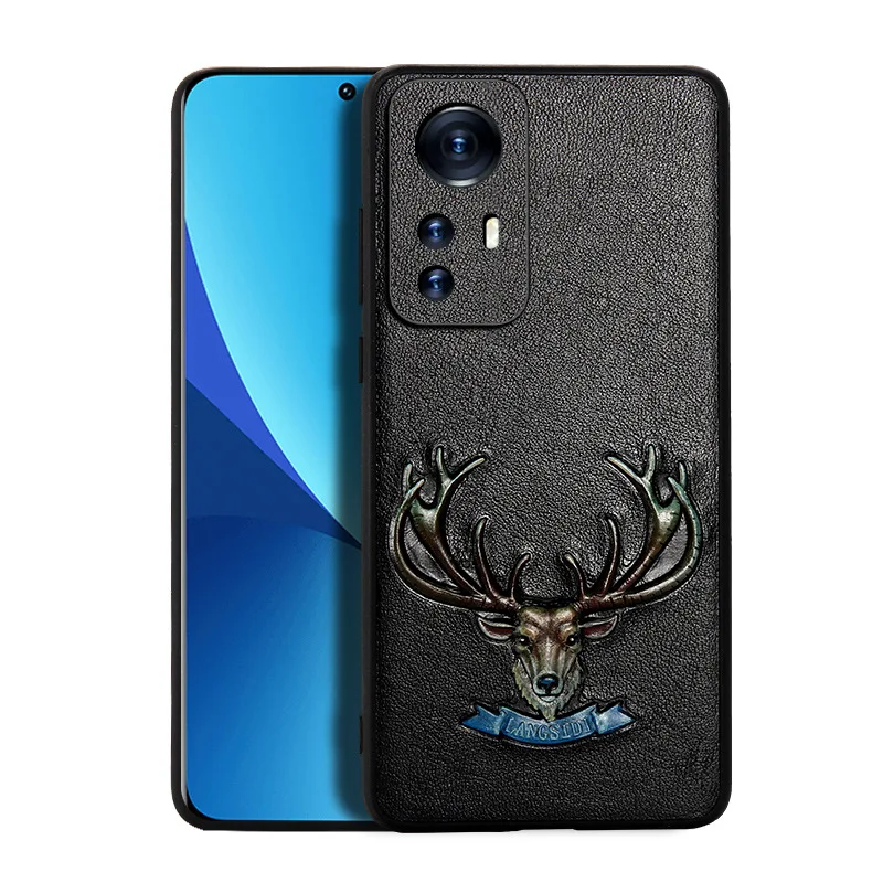 

Hot Luxury Ultra Slim Genuine Leather Relief Phone Case For Xiaomi Mi 12 12x 11 Ultra 10 9 Pro Shockproof Back Cover Litchi Skin