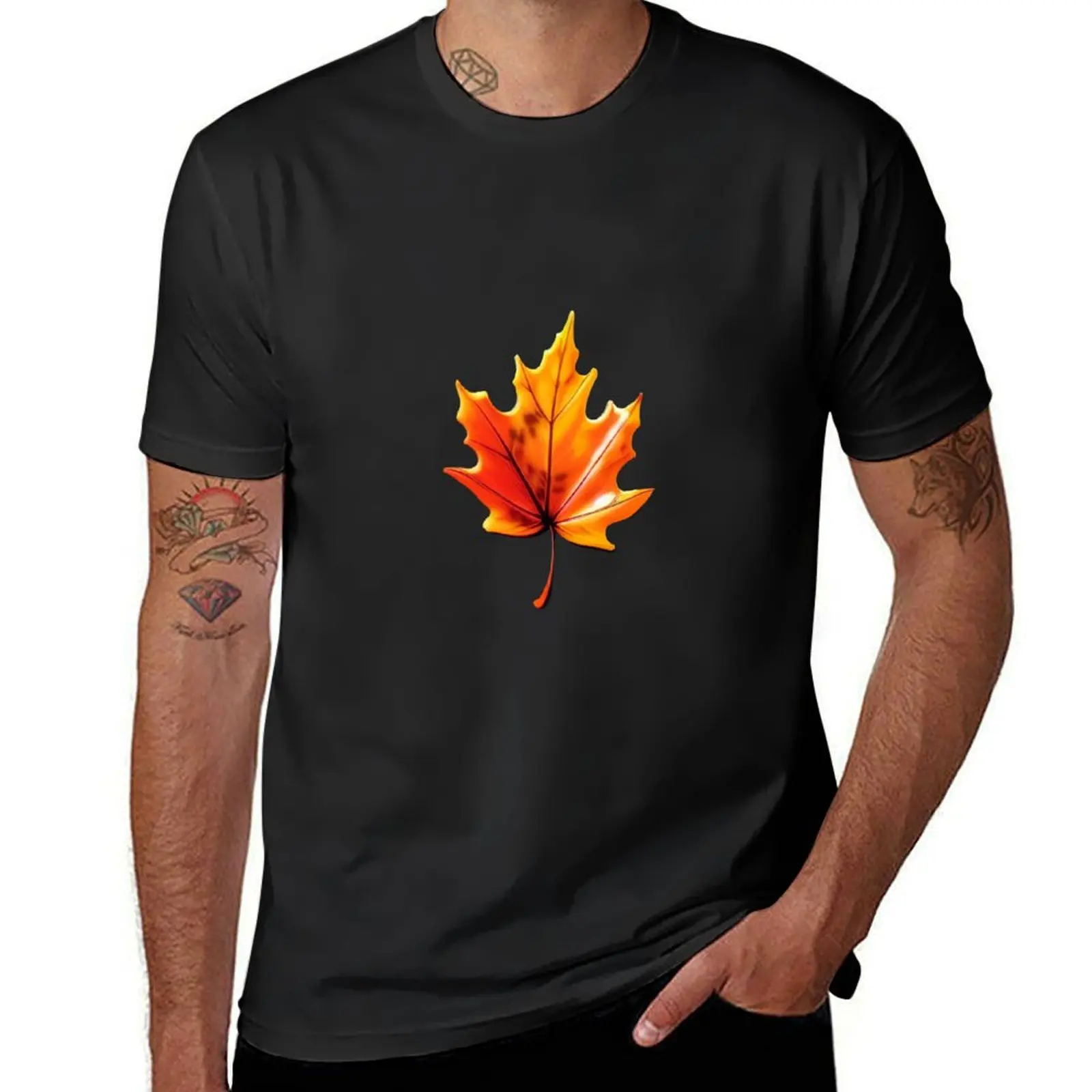 

Fall Leaf T-Shirt anime customs design your own mens graphic t-shirts hip hop