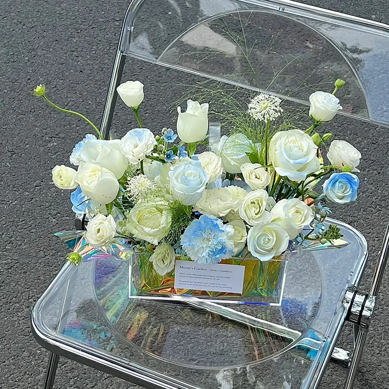 JOYWOOD Transparent acrylic plastic hand-held flower boxes flower arrangement boxes gift hand-held art