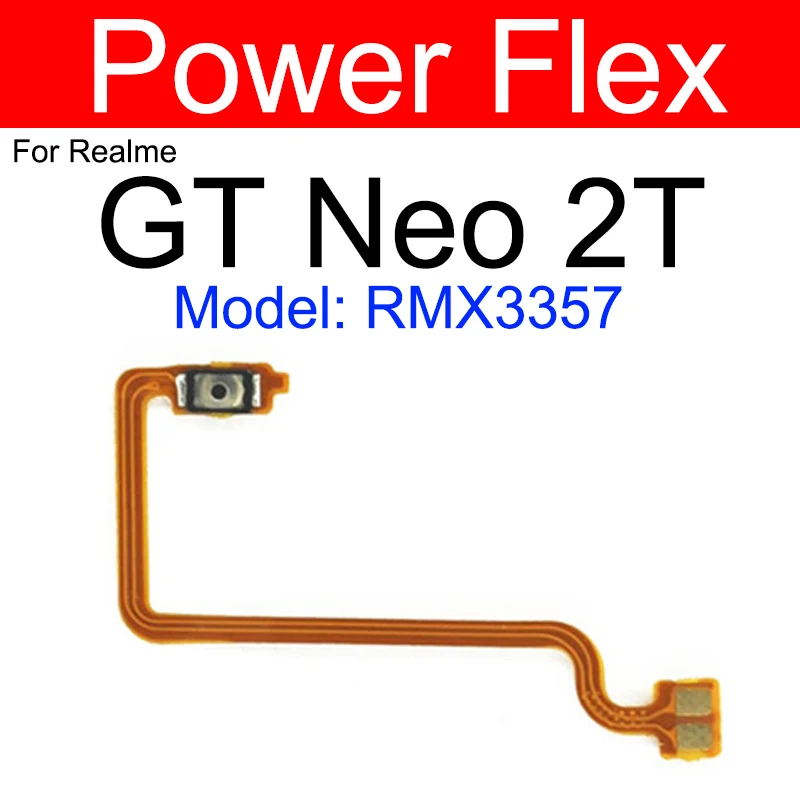 Фото Кнопки питания и громкости, гибкий кабель для Realme GT NEO Neo 2 2T GT Master Explorer, включение и выключение питания, боковые клавиши переключения громкости, гибкий №4