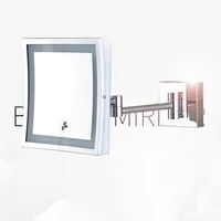 Modern Black Bathroom Mirrors Quality Brass Dual Arm Extend Folding Bathroom Makeup Mirror Magnifying LED Light Bathroom Mirrors 2