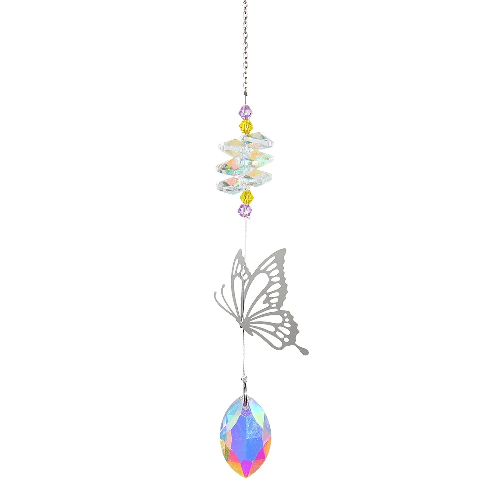 Suncatcher – pendentif papillon suspendu en cristal, couleur argent,  arc-en-ciel, attrape-soleil prisme, ornement en verre, décoration  artisanale de jardin pour la maison - AliExpress