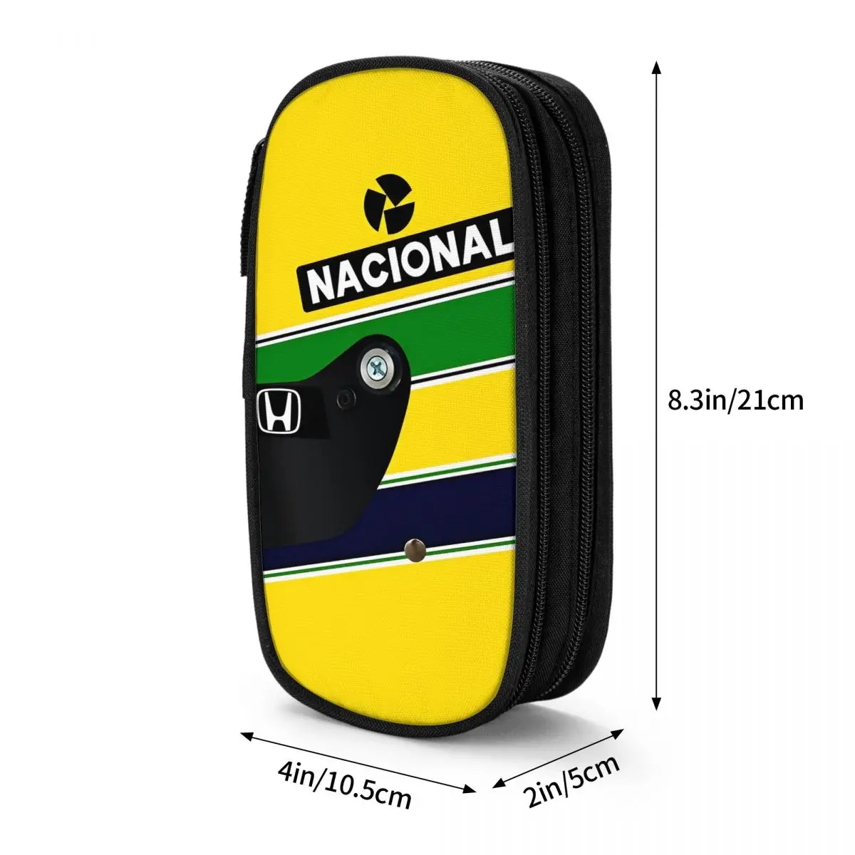 Ayrton Senna Racing Car Pencil Case Pencilcases Pen Holder for Girls Boys Large Storage Bag Students School Zipper Stationery