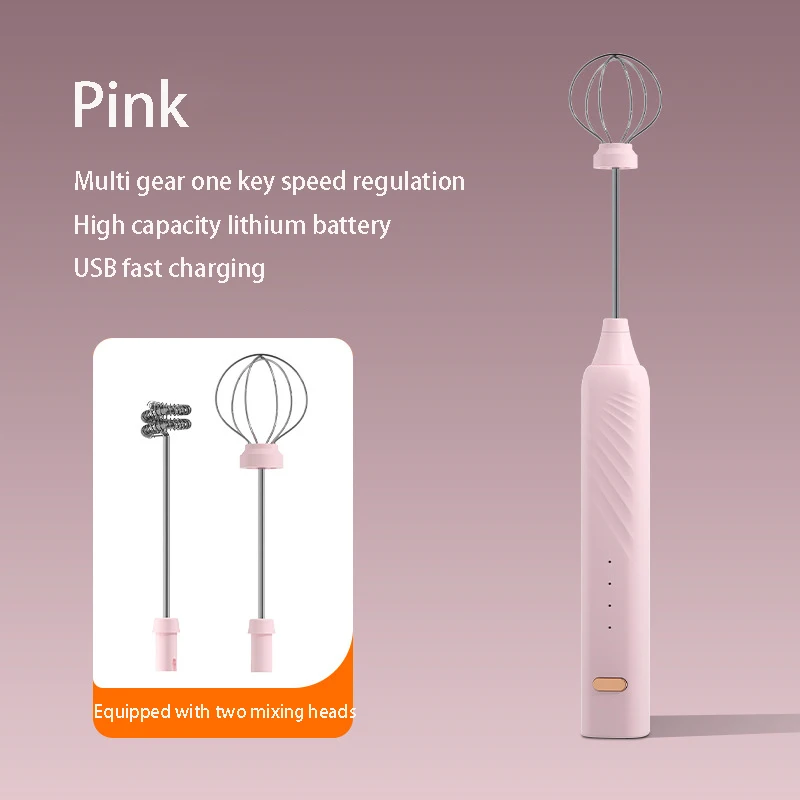 Handheld Electric Milk Frother 3 Speeds Egg Mixer USB Rechargeable Coffee Frothing Wand Cappuccino Stirrer Kitchen Whisk Tool