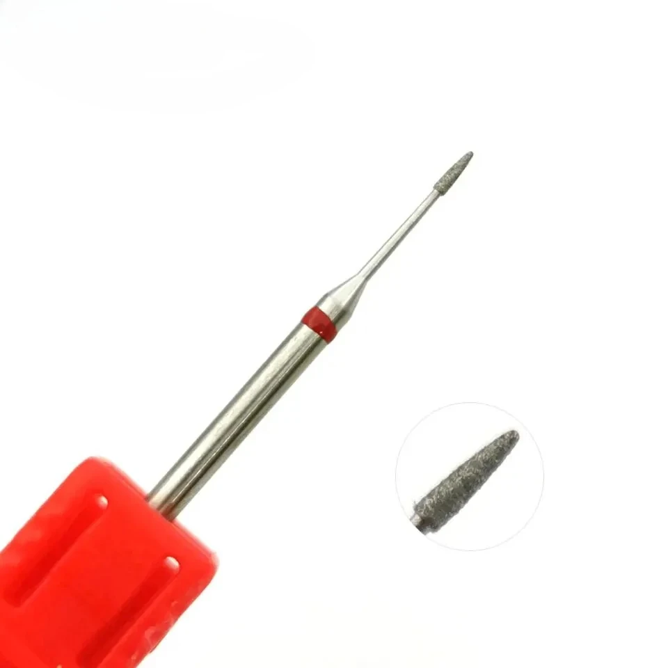 Nail Drill Bit Small Cone Grinding Head Fine Diamond Cuticle Nail Drill Bits 3/32 Rotary