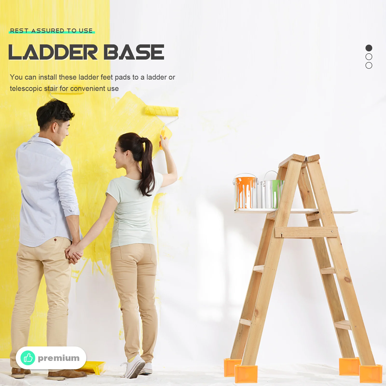 Ladder Feet Cover Non Slip Rubber Foot Protector Durable Mat For Ladder Accessories Scaffolding Parts Construction Tools 2 Pcs