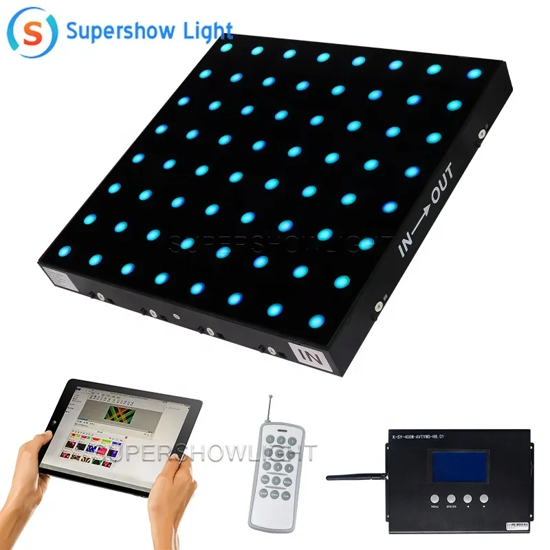 Led Dance Floor Magnetic 64 Pixels Dot Digital Dj Tempered Portable Matrix Led 3d Light Up Pixel Dance Floor Magnetic Wedding