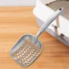 Pet Cat Waste Shovel Long Handle Stainless Steel Metal Shovel Litter Filter Garbage Sand Scoop Pet Cleaning Tool Cat Supplies