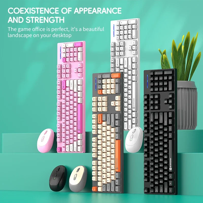 Keyboard Mouse Combo Multi-Color Ergonomic Gaming Office