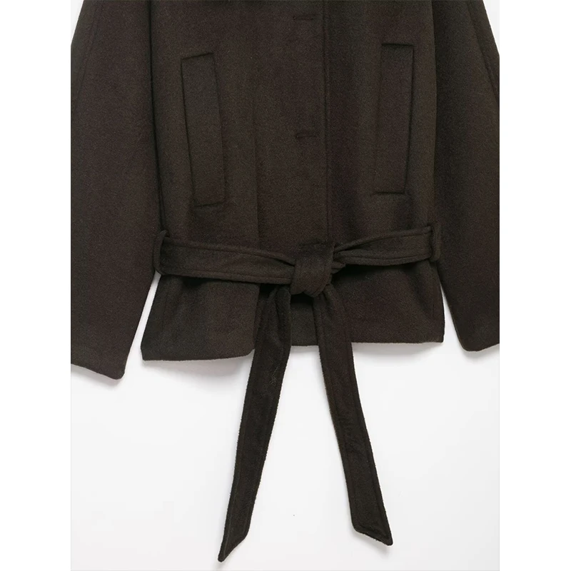 Women's Jacket Autumn Winter 2025 New Fashion Faux Fur Lapel Jackets Women Coat Casual Long Sleeve Belt New Outerwear