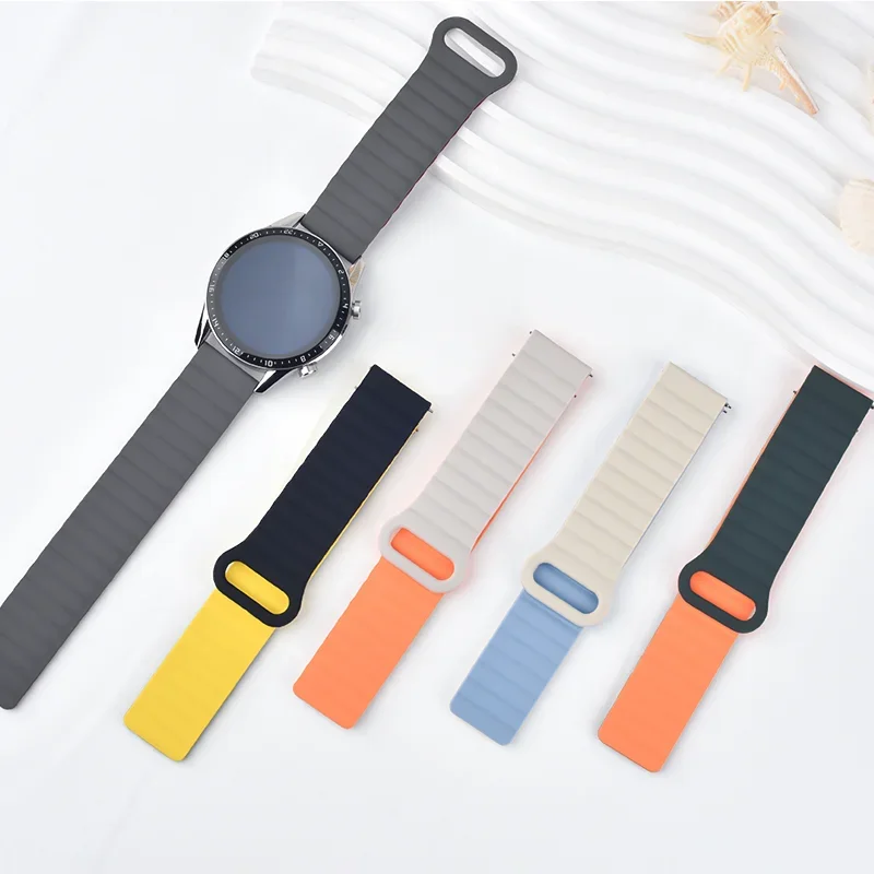 Premium Magnetic Loop Silicone Strap, Universal 20mm-22mm Band