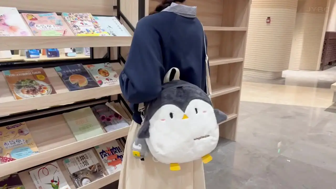 Leuke Peach Penguin eco vriendelijke rugzak kinderen met boekentas