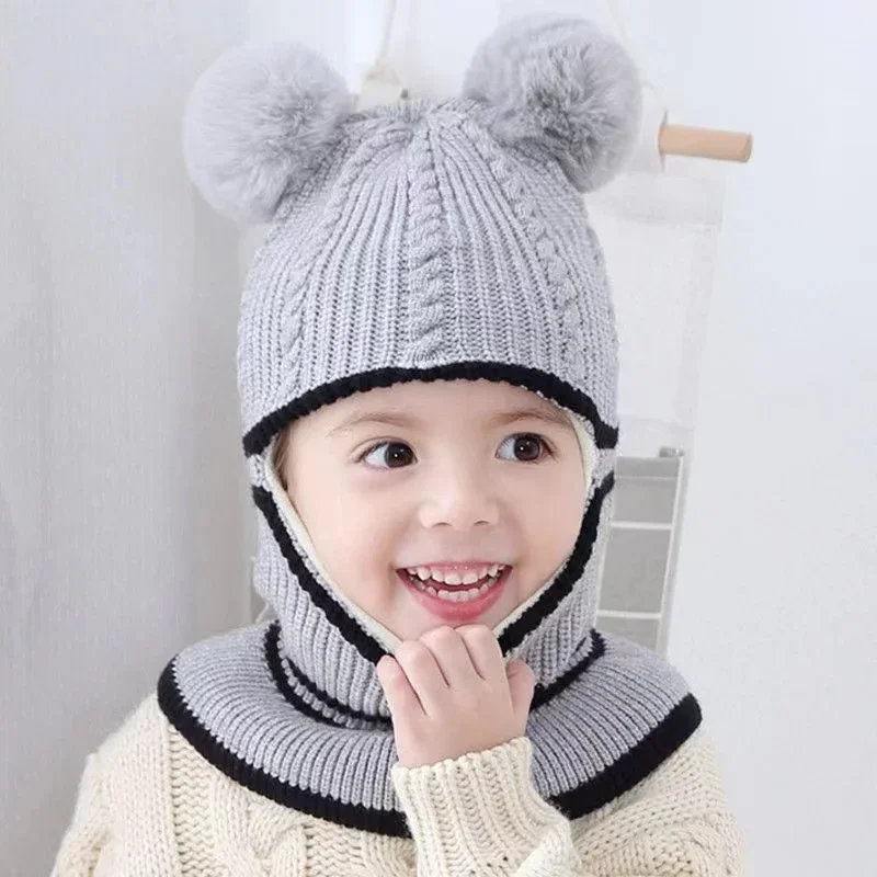 Children Hat Kids Masked Hat Winter Cartoon Little Coral Velvet Cap Plush Kids Caps Fleece Scarf BabyHat Newborn Accessories baby hat baseball cap knit hat kids bucket hat kids sun hat sleeping hat