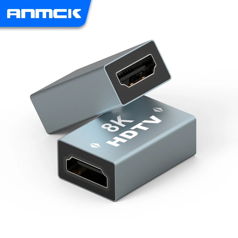 Anmck-adaptador compatível com HDMI, extensor de vídeo, conversor para Macbook Switcher, HDTV, cabo, conector fêmea para fêmea, 3D, 8K, 60Hz