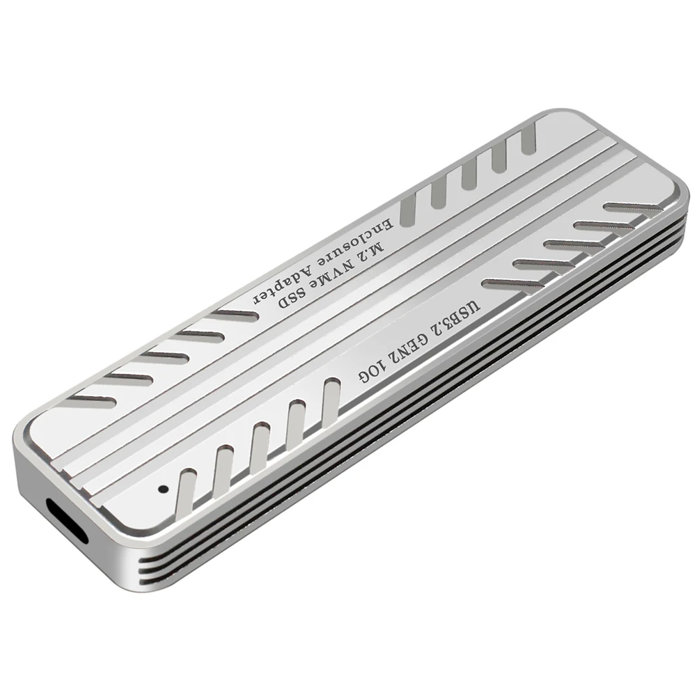 M.2 NVMe Solid State Drive External Enclosure USB 3.2 Gen2 Hard Drive Enclosure Solid State Drive for SSD 2230/2242/2260/2280