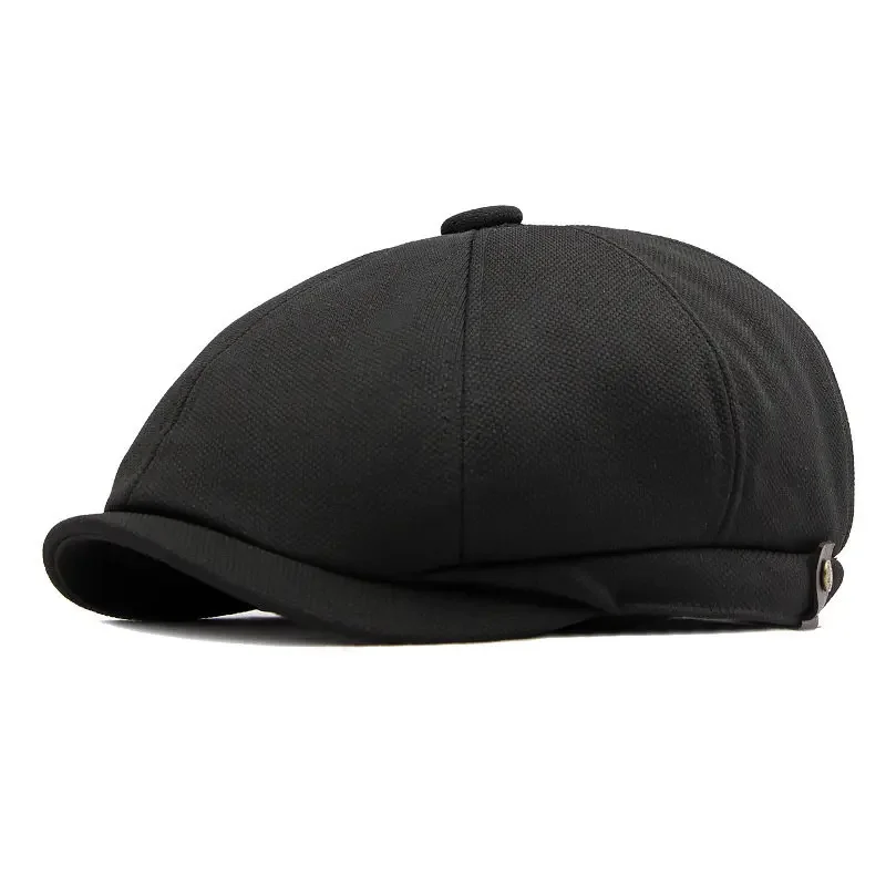 Newsboy Cap LDSLYJR Four Seasons Polyester Solid Newsboy Caps Flat Octagonal Peaked Cap Men and Women Painter Beret Hats 135 beret hat newsboy cap newsboy hat