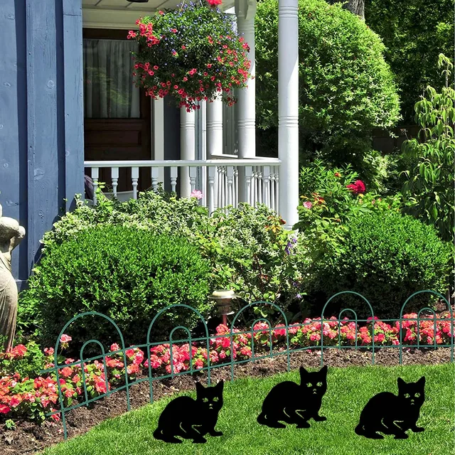 Húsvéti Udvari Díszek Műanyag Üreges Fedélzeti Kártya Dísz Kültéri Fekete Macskák Gyep Jel Macska Művészet Rajzfilm Szobor - Image 3