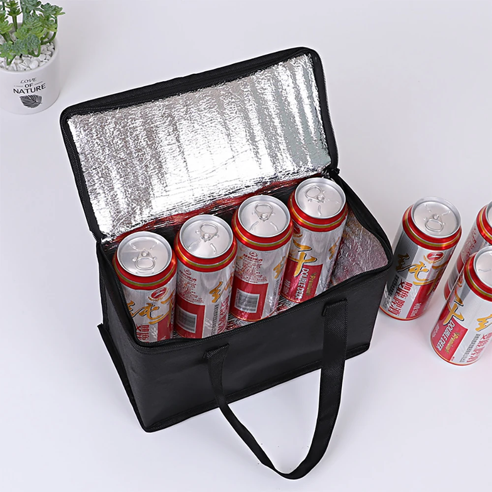 Insulated Foil Bag Large Capacity Thermal Hot Cooler Food Storage Bags for Outdoor Camping Beer Grocery Drinking Portable Box