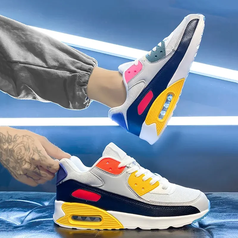

Fashion Mixed Color Sneakers Men's Low-top Comfortable Breathable Basketball Shoes Outdoor Damping Non-slip Casual Sports Shoes