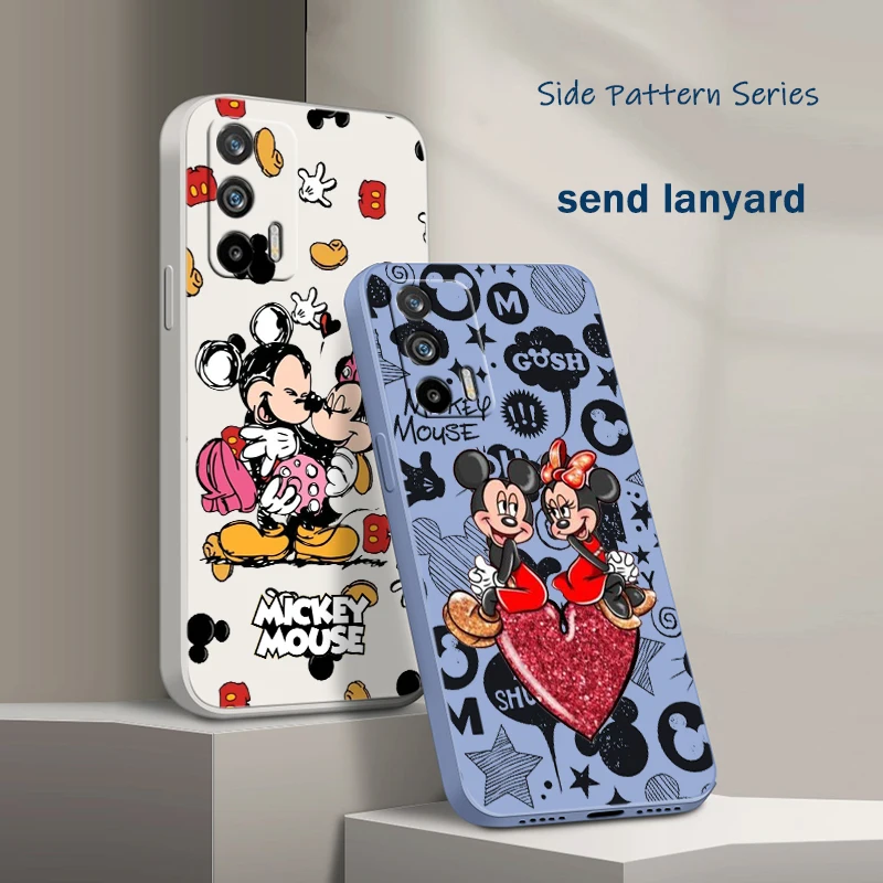 

Mickey Minnie Couple For Realme Q5i V23 Narzo 50A 50i 10 9i 8i 7i 6s 6i 5i Prime Global Liquid Rope Phone Case