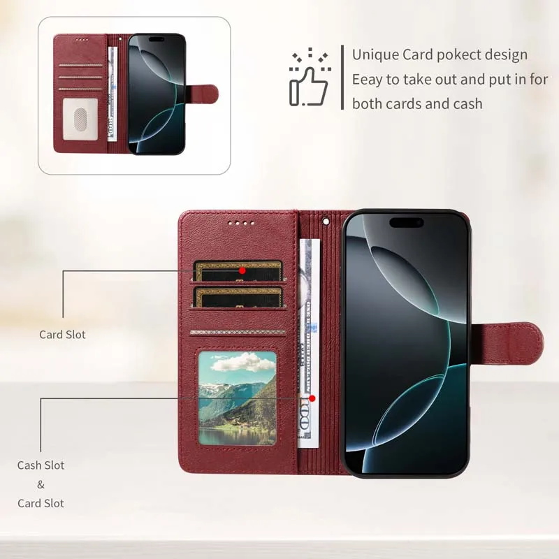 Luxurious Leather RFID Anti-Theft Flip Wallet Case