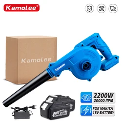 Kamolee 20000rpm 18V 5.0Ah Cordless Electric Air Blower & Suction Garden Home Car Computer Blowing Dust Hand Operat Power Tool
