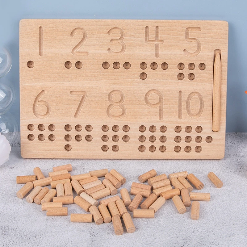 Wooden Montessori Number Tracing Board