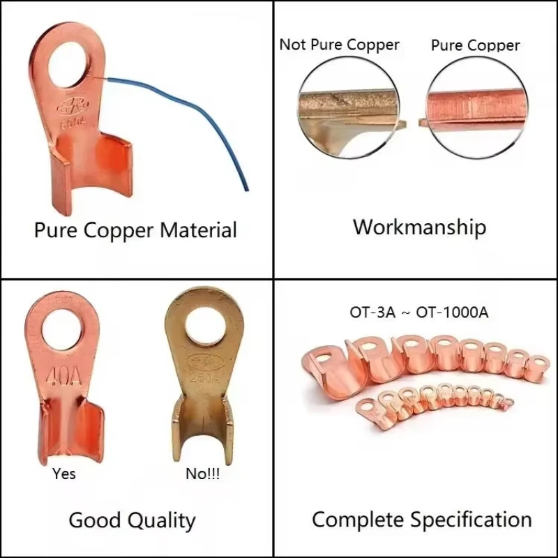 【Customizable】 1~50pcs 100A - 1000A OT Type Copper Terminal Non ...