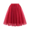 Fashion Tulle Skirt Pleated Tutu Skirts Womens Soft Drape Mid Length Skirt Wedding Bridal Bridesmaid Large Size A Line Skirts 2