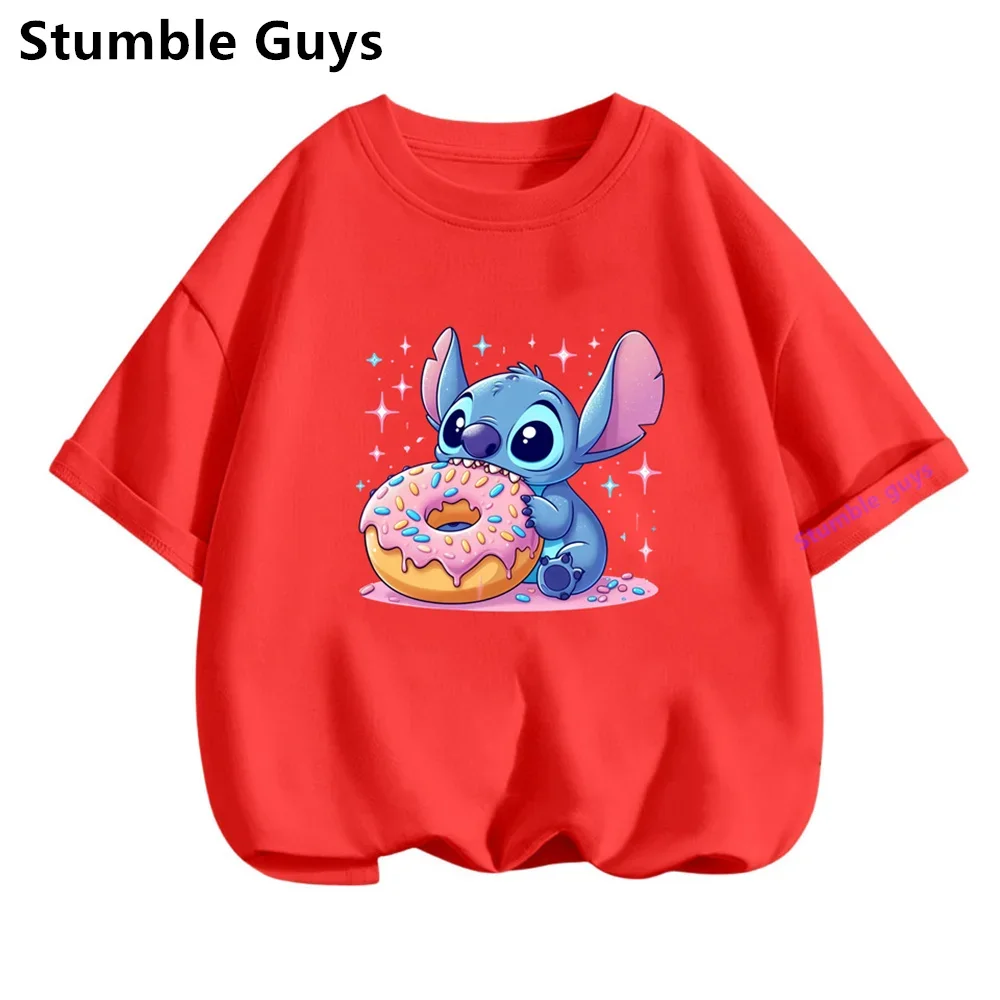Disney Stich T-shirt Kids Summer Student Boys & Girls Harajuku Top Lilo & Stitch Kawaii Graphic Teen T-shirt Tops 6