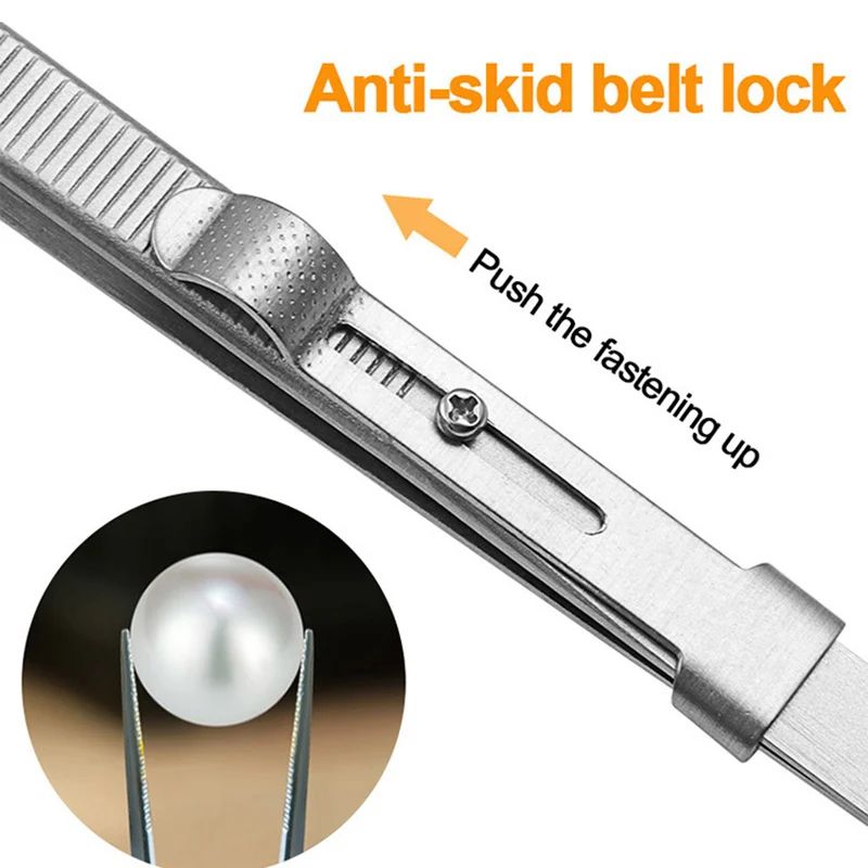 Repairing Professional Stainless Steel Tweezers Jewelry Fixed lock for DIY Diamond Gem Jewelry Making Tools Multipurpose Clip precision tweezers tweezer tool