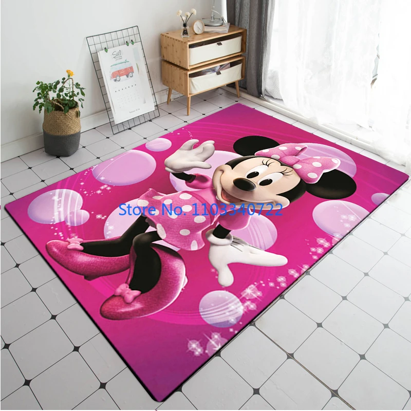 

Mickey Minnie 3D Large Area Rug Carpets 120x160cm Decor for Living Room Children's Bedroom Sofa Bathroom Kids Floor Mat