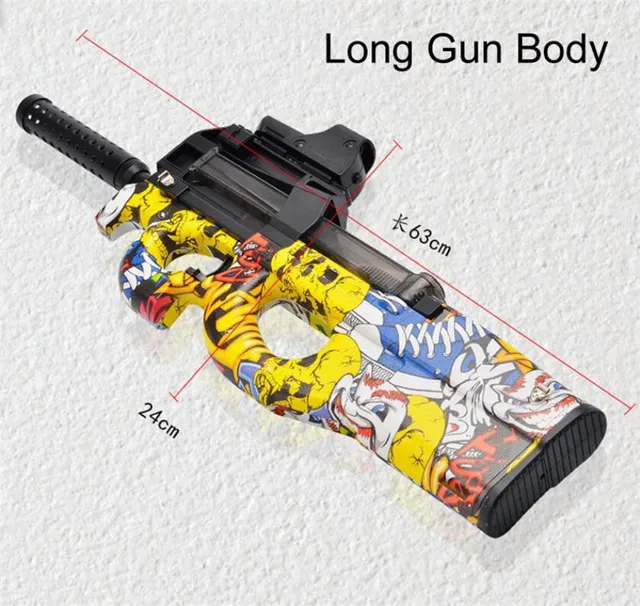 Electric P90 Graffiti Edition Toy Gun Live CS Assault Snipe Simulation Weapon Outdoor Soft Water Bullet Gun Toys For Boys Kids 3