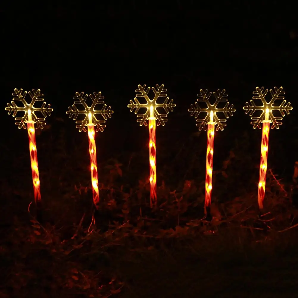 Solar Powered Christmas Lights Solar Ground Lamps Christmas Solar Light Set Energy Saving Snowflake Tree Ground Insert for Patio