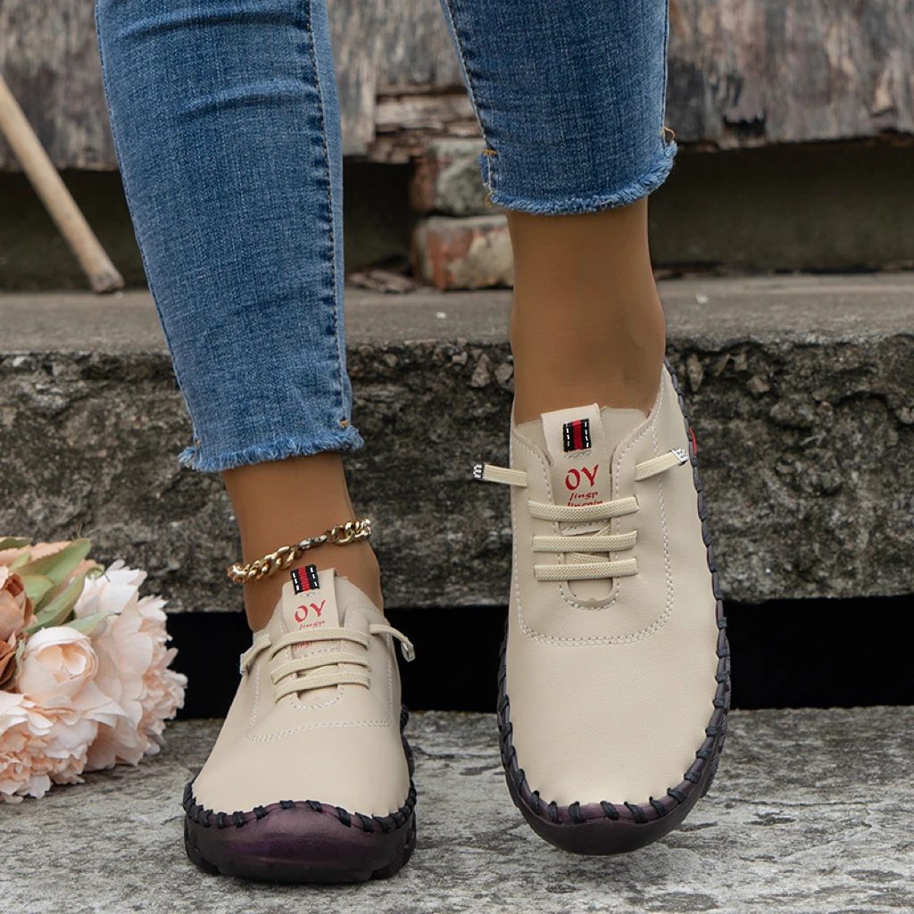 Spring and Summer Soft-soled Roman Breathable Retro Stitching Muffin Bottom Plus Size WOMEN'S Shoes Single women shoes
